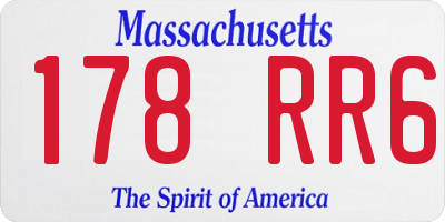 MA license plate 178RR6