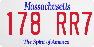 MA license plate 178RR7