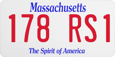 MA license plate 178RS1