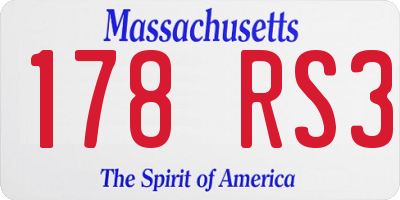 MA license plate 178RS3