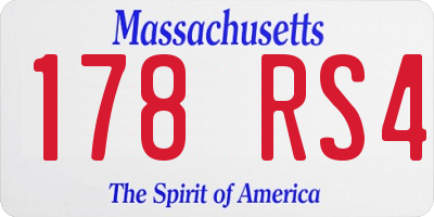 MA license plate 178RS4