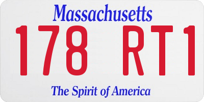 MA license plate 178RT1