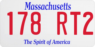 MA license plate 178RT2