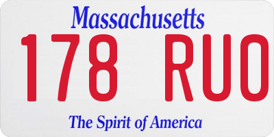 MA license plate 178RU0