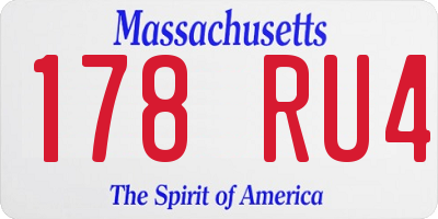 MA license plate 178RU4
