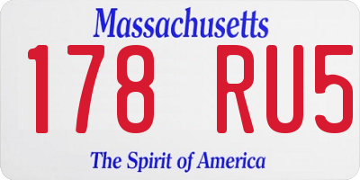 MA license plate 178RU5
