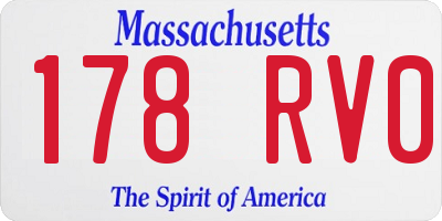 MA license plate 178RV0