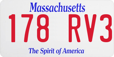 MA license plate 178RV3