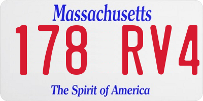 MA license plate 178RV4
