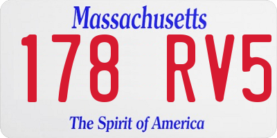 MA license plate 178RV5