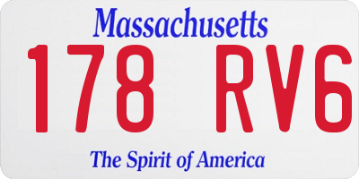 MA license plate 178RV6