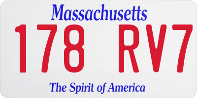 MA license plate 178RV7