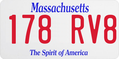 MA license plate 178RV8