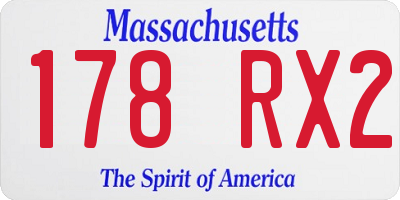 MA license plate 178RX2