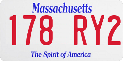 MA license plate 178RY2