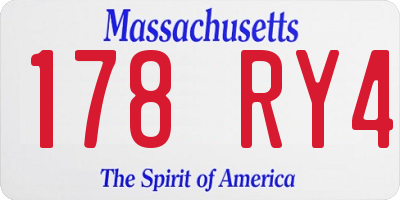 MA license plate 178RY4