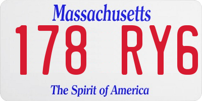 MA license plate 178RY6
