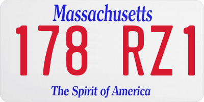 MA license plate 178RZ1