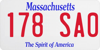MA license plate 178SA0