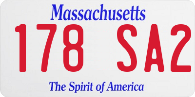 MA license plate 178SA2