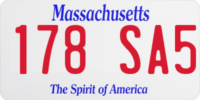 MA license plate 178SA5