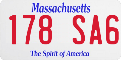 MA license plate 178SA6