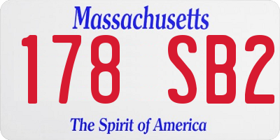 MA license plate 178SB2