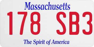 MA license plate 178SB3