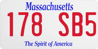 MA license plate 178SB5