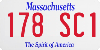 MA license plate 178SC1