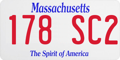 MA license plate 178SC2