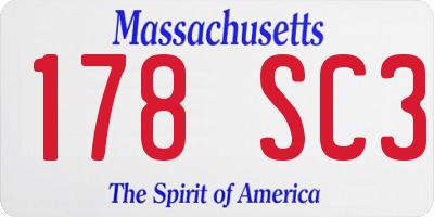 MA license plate 178SC3