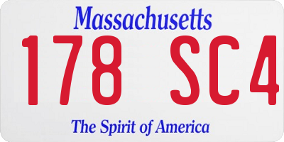 MA license plate 178SC4