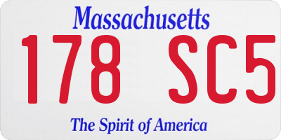 MA license plate 178SC5