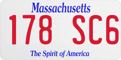 MA license plate 178SC6