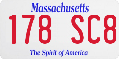MA license plate 178SC8