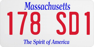 MA license plate 178SD1