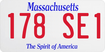 MA license plate 178SE1