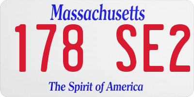 MA license plate 178SE2