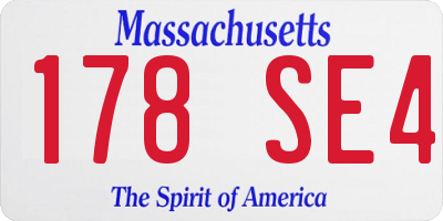 MA license plate 178SE4
