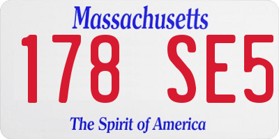 MA license plate 178SE5