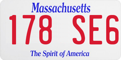 MA license plate 178SE6