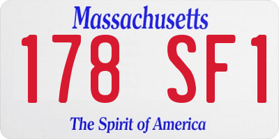 MA license plate 178SF1
