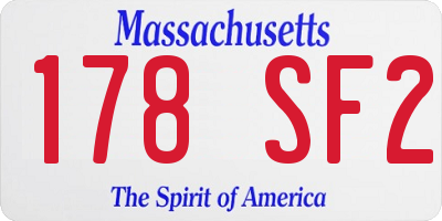 MA license plate 178SF2