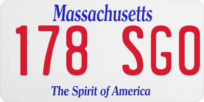 MA license plate 178SG0