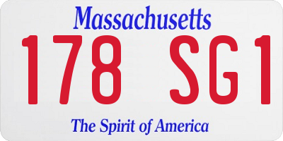 MA license plate 178SG1