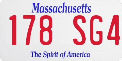 MA license plate 178SG4