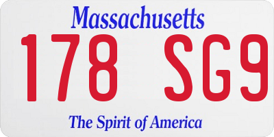 MA license plate 178SG9