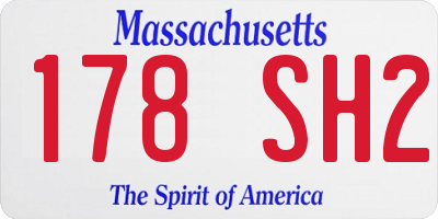 MA license plate 178SH2