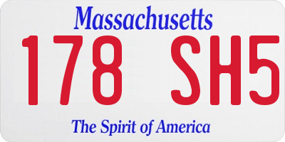 MA license plate 178SH5